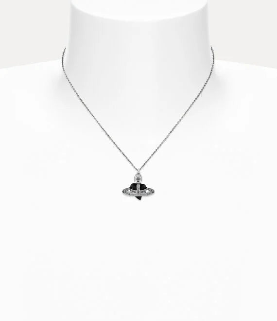 Vivienne Westwood 1;1 Black Diamante Heart Necklace