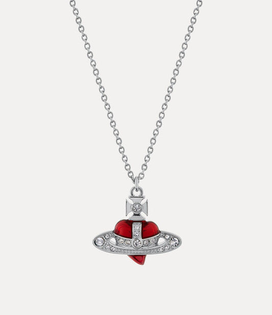 Vivienne Westwood 1;1 Red Diamante Heart Necklace