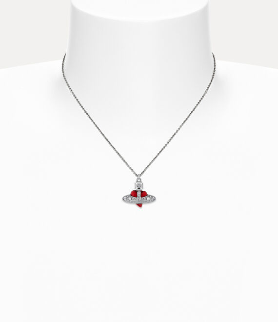 Vivienne Westwood 1;1 Red Diamante Heart Necklace